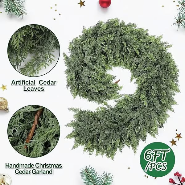 🎅HOT SALE⛄2025 Christmas Artificial Cedar Garland🎄