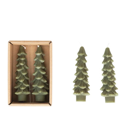 🎄 Snowy Tree Flameless Candles – 2 Pack